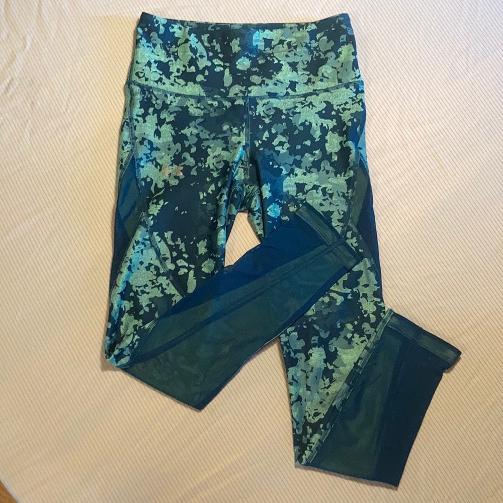 Under Armour Heat Gear Green Mesh Leggings